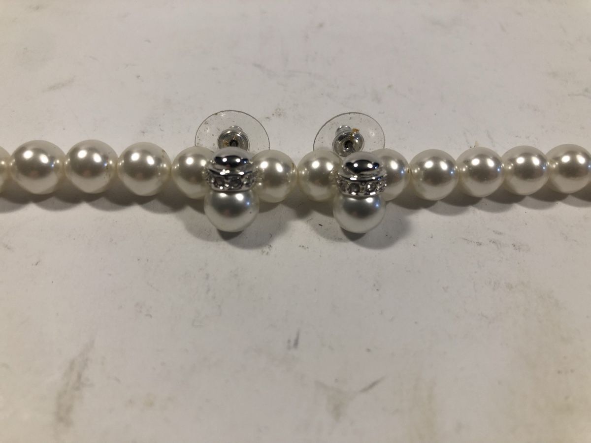 Catenine: Perlenkette mit Strass und Perlenohrstecker – Nuovo (secondo la descrizione) da Bern venduto da Etzy 4