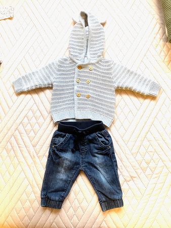 Baby Kleider Set für Knabe,  8 Teile in Gr. 56.