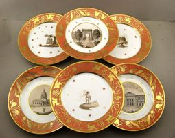 Assiettes porcelaine Paris Empire Dagoty