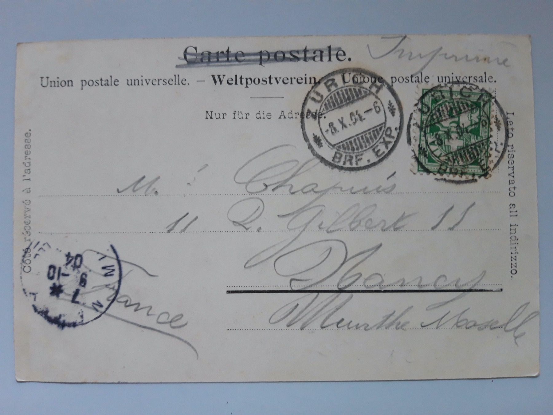 Cartoline postali: Windgellenbrücke bei Amsteg 1904 – Usato da Sargans venduto da nicsam1815 1
