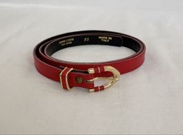 Leder gurtel rot italienisch 80 XS S messing leather quality