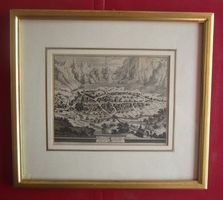 Appenzell Bourg Kupferstich 1730 Hand über Eck vergoldet TOP