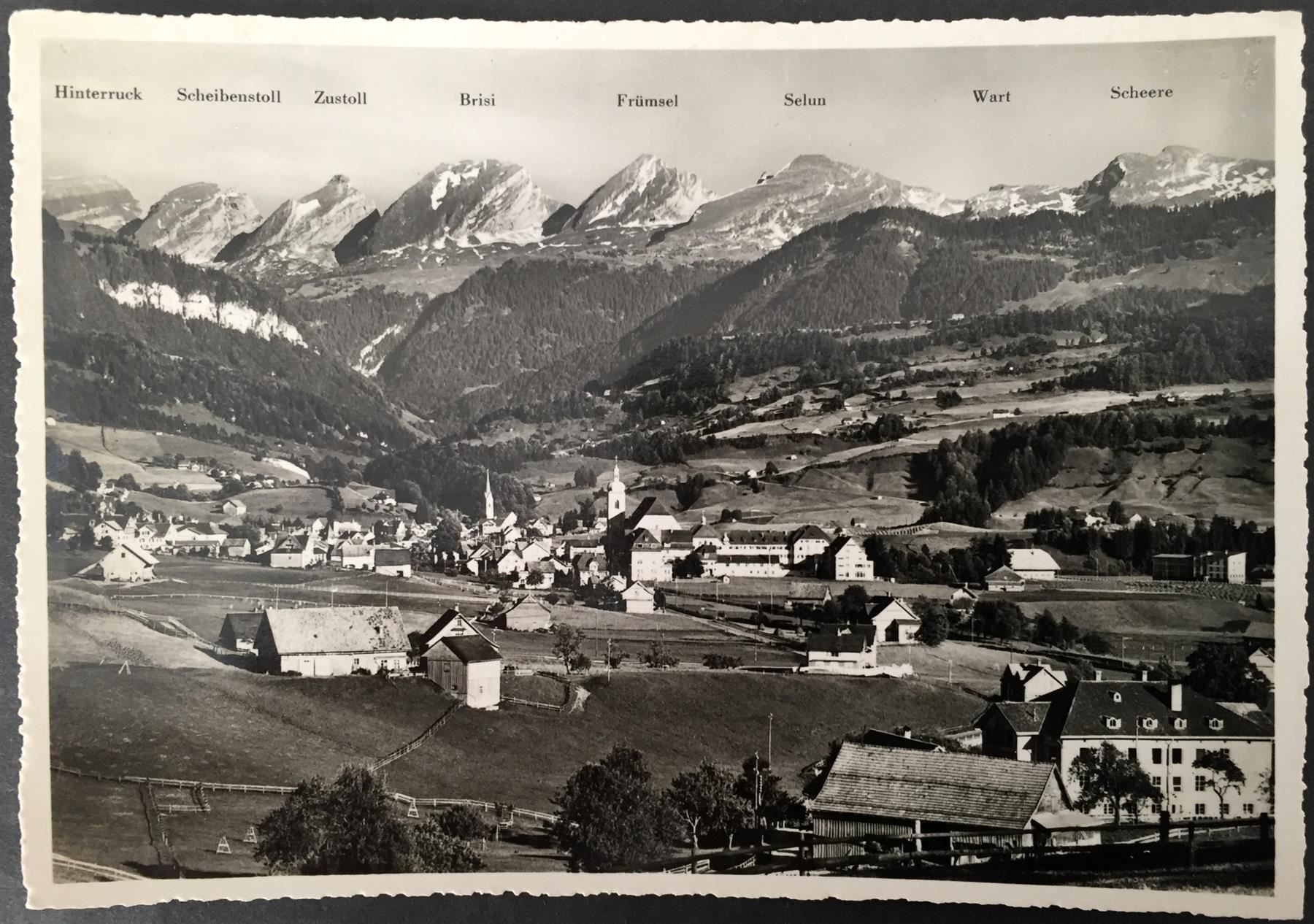 Cartoline postali: NESSLAU NEU ST. JOHANN mit Churfirsten – Usato da Jona venduto da philajona