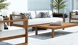 Gartensitzgruppe Teakholz Sofa Outdoor Lounge Gartenmöbel