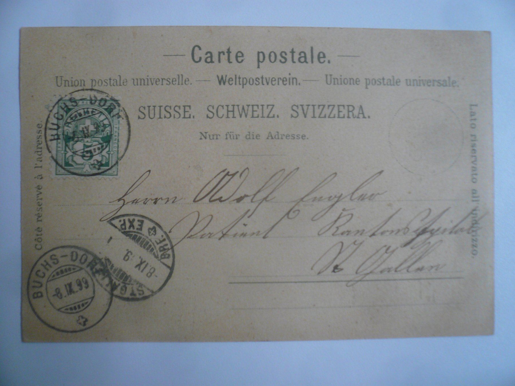 Cartoline postali: LithoAK  BUCHS-WERDENBERG – Usato da Oberhofen am Thunersee venduto da luuping99 1