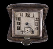 Antique Silver Travel clock / Reiseuhr