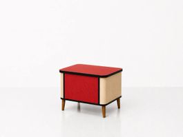 Vintage Aufbewahrungsbox / Wäschetruhe mit Resopal, 1950er