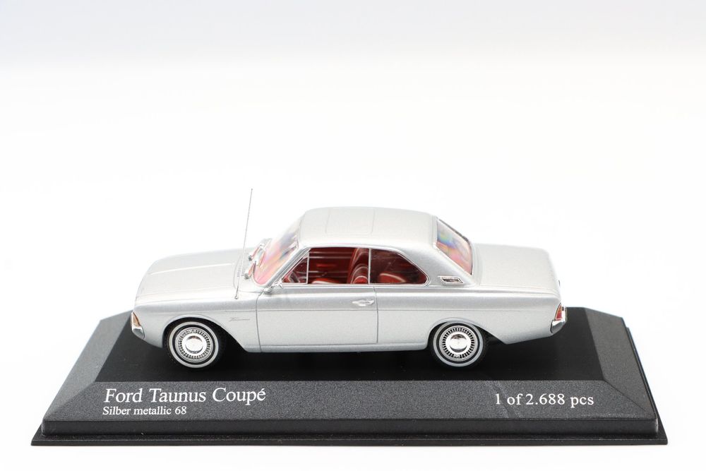 Miniature Ford Taunus 1964 - Minichamps 1/43 - Gris Métal - Voiture De Collection