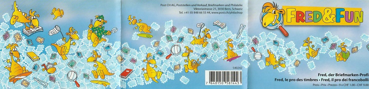 Tutti i francobolli: Postfrisches Markenheftchen Fred & Fun, Frankatur 8.- Fr. – Nuovo (secondo la descrizione) da Zürich venduto da 1BJM5 1