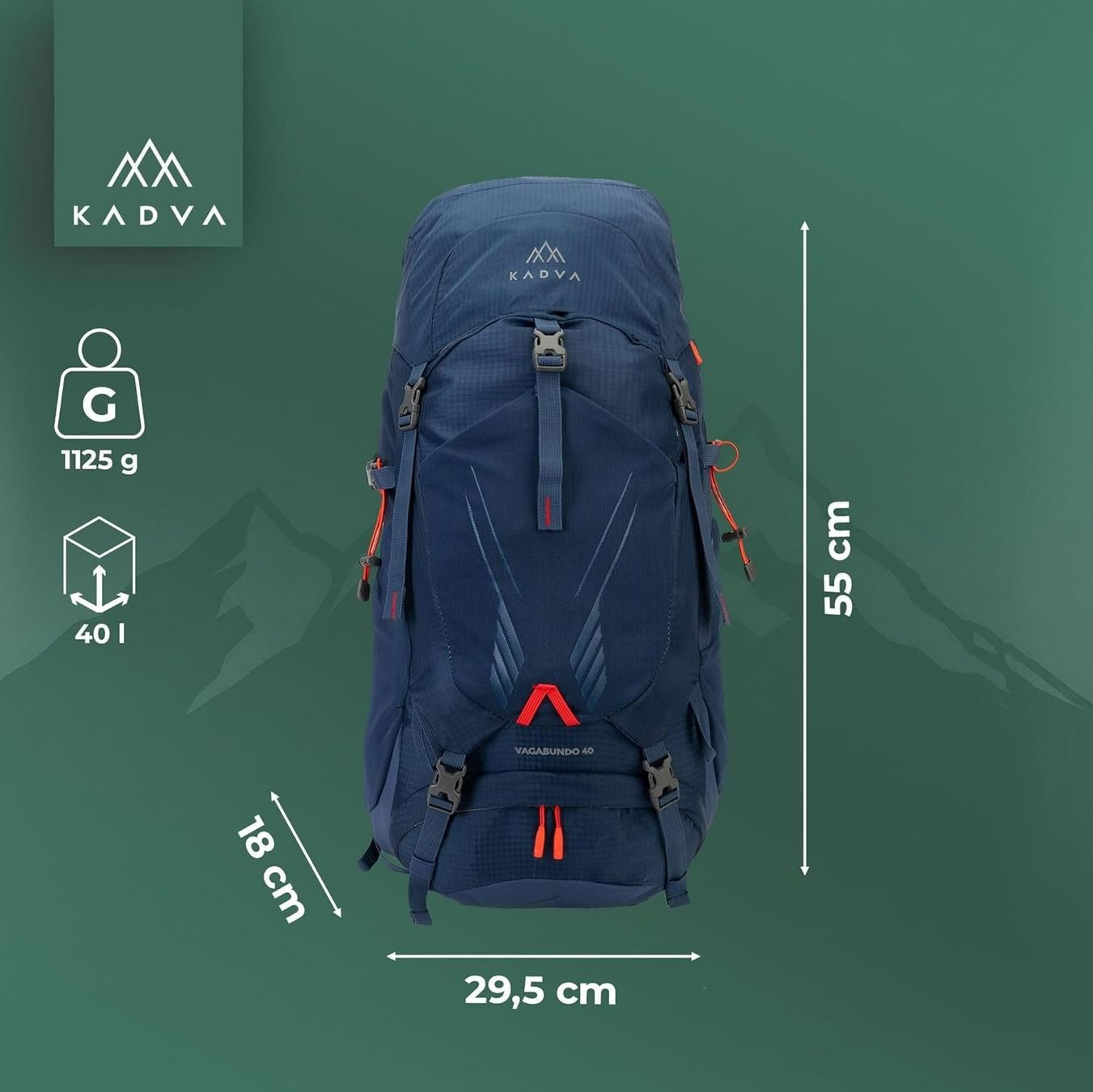 Zaini: KADVA Trekkingrucksack 40L mit Regenhülle – Nuovo e nell'imballaggio originale da Suhr venduto da SchnapperCH 2