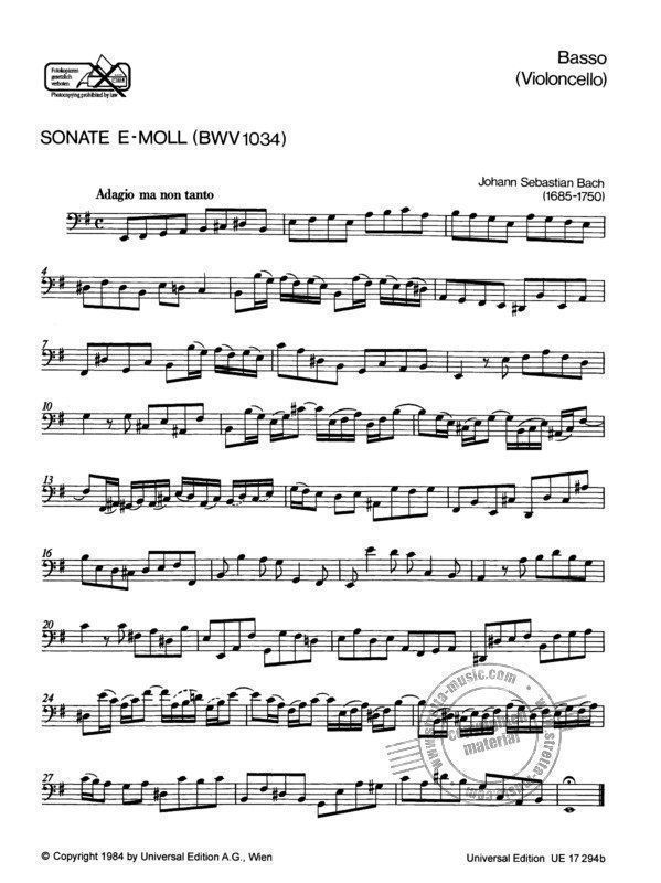 Musikinstrumente: J.S. Bach - Sonate e-Moll / Sonate E-Dur – Neu (gemäss Beschreibung) aus Moosseedorf von Feinbein 3