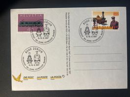 Schweiz 1997 Sonderkarte 150 Jahre Bahn 1.7 Volksfest SStpl
