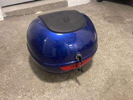 Piaggio Topcase blau, mit Schlüssel und Halterung