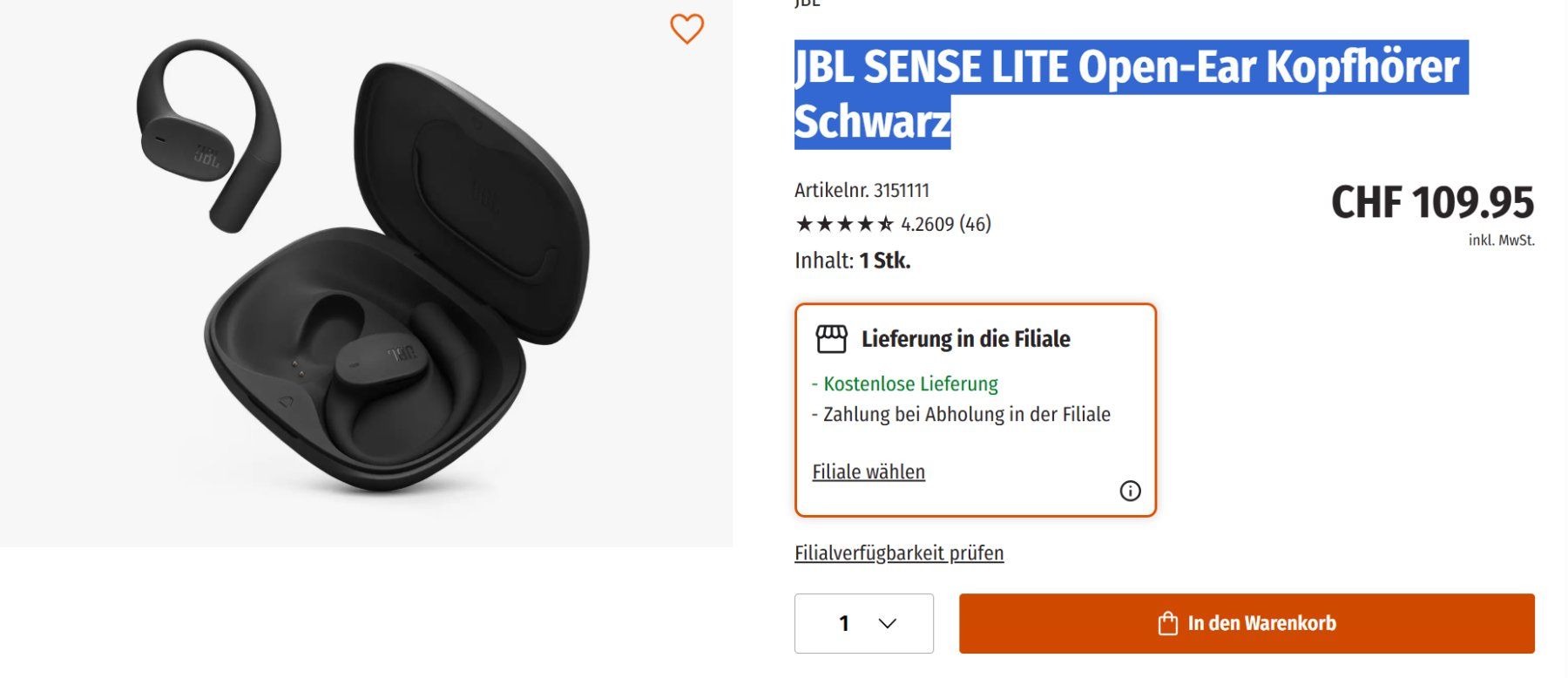 JBL Haut-parleurs: JBL Sense Lite – Neuf (Voir description) à Rotkreuz par jh1_tm7c 2