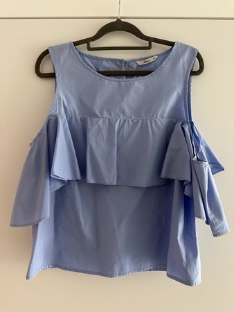 Top ONLY azzurro estivo con volant - Tg. 42