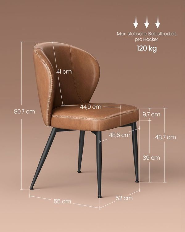 Sedie: Esszimmerstühle 2er Set Kunstleder Mid-Century ECCO – Nuovo e nell'imballaggio originale da Lachen SZ venduto da MAMORU-MOEBEL 6