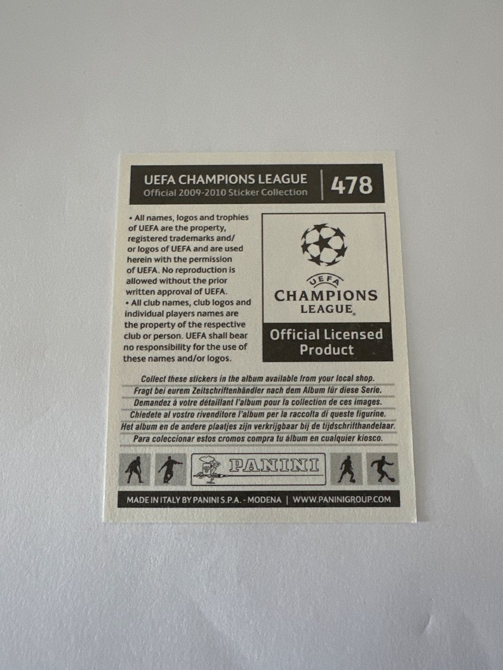 Panini Carte collezionabili: Panini UEFA Champions League 2009-2010 - Nr. 478 – Usato da Sulz AG venduto da DealWerk 1