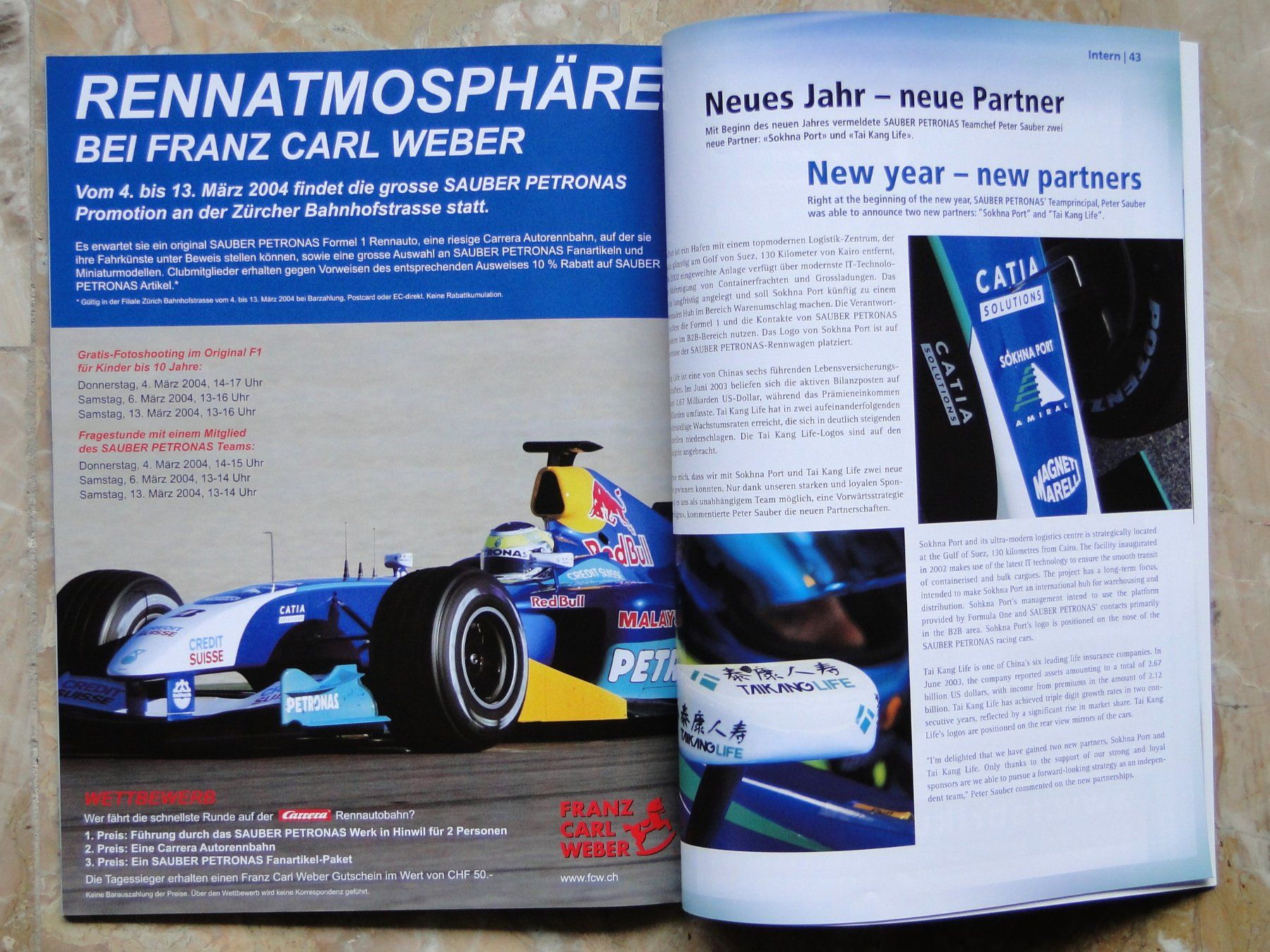 Riviste & Magazine: 2 SAUBER Magazine Pit Lane 5-2003/1-2004 – Usato da Killwangen venduto da cyrano56 6