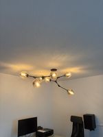 Ceiling Lamp 7-Light Black Modern Branch Glass Globe Pendant