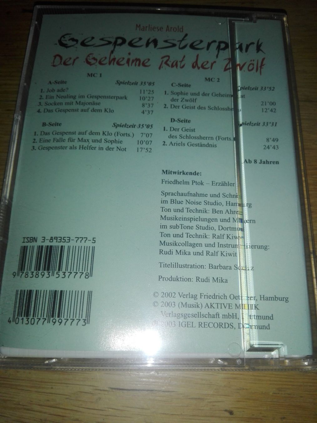 Musicassette: Gespensterpark  (Marliiese Arold)  > 4'MCs < – Usato da St.Gallen venduto da elk2023 4