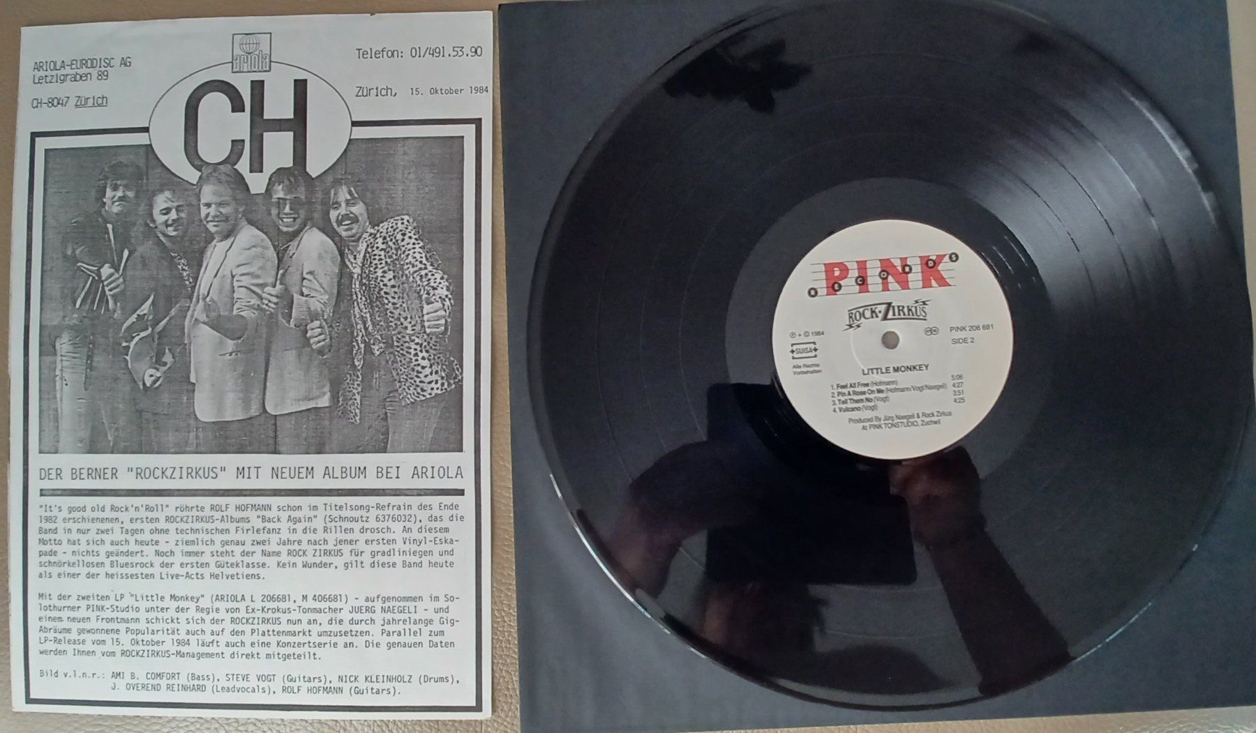 Schallplatten: ROCK ZIRKUS - Little Monkey CH Rock 1984 – Gebraucht aus Hägendorf von Plattenhardt 2
