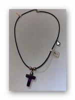 Halsband mit Kreuz Amethyst  (H25/1)