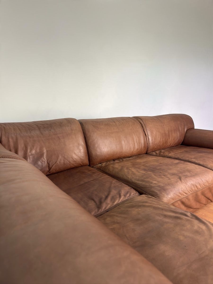 Sofas: Willi Schillig Ecksofa Vintage Echtleder Cognac – D'occasion à Bachenbülach par Sofalab.swiss 2