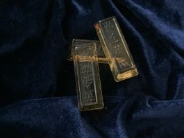 3 Stück Glasgoldbarren Goldbarren Imitat, Deko,