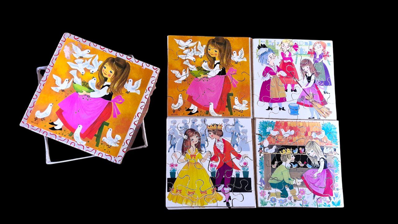 Penelope Puzzle: Penelope MultiPuzzle 4x15 pces Teile Cendrillon Aschenputtel – Usato da Tavannes venduto da Brocashop