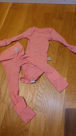 Set Body mit Leggins pink 62/68 Merinowolle/Seide