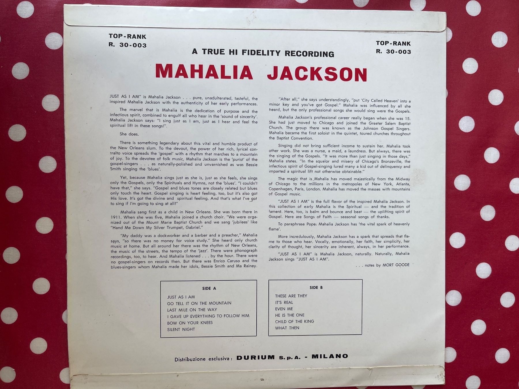 Dischi in vinile: A630/Mahalia Jackson "Just As I Am" – Usato da Frutigen venduto da Philippe_jsp 1