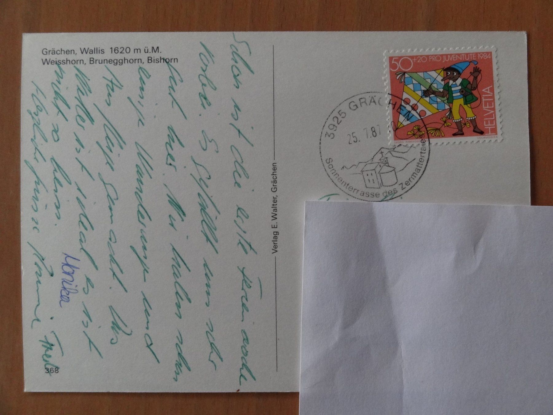 Cartoline postali: Grächen, Wallis - 1987 – Usato da St Léonard venduto da Riglin 1