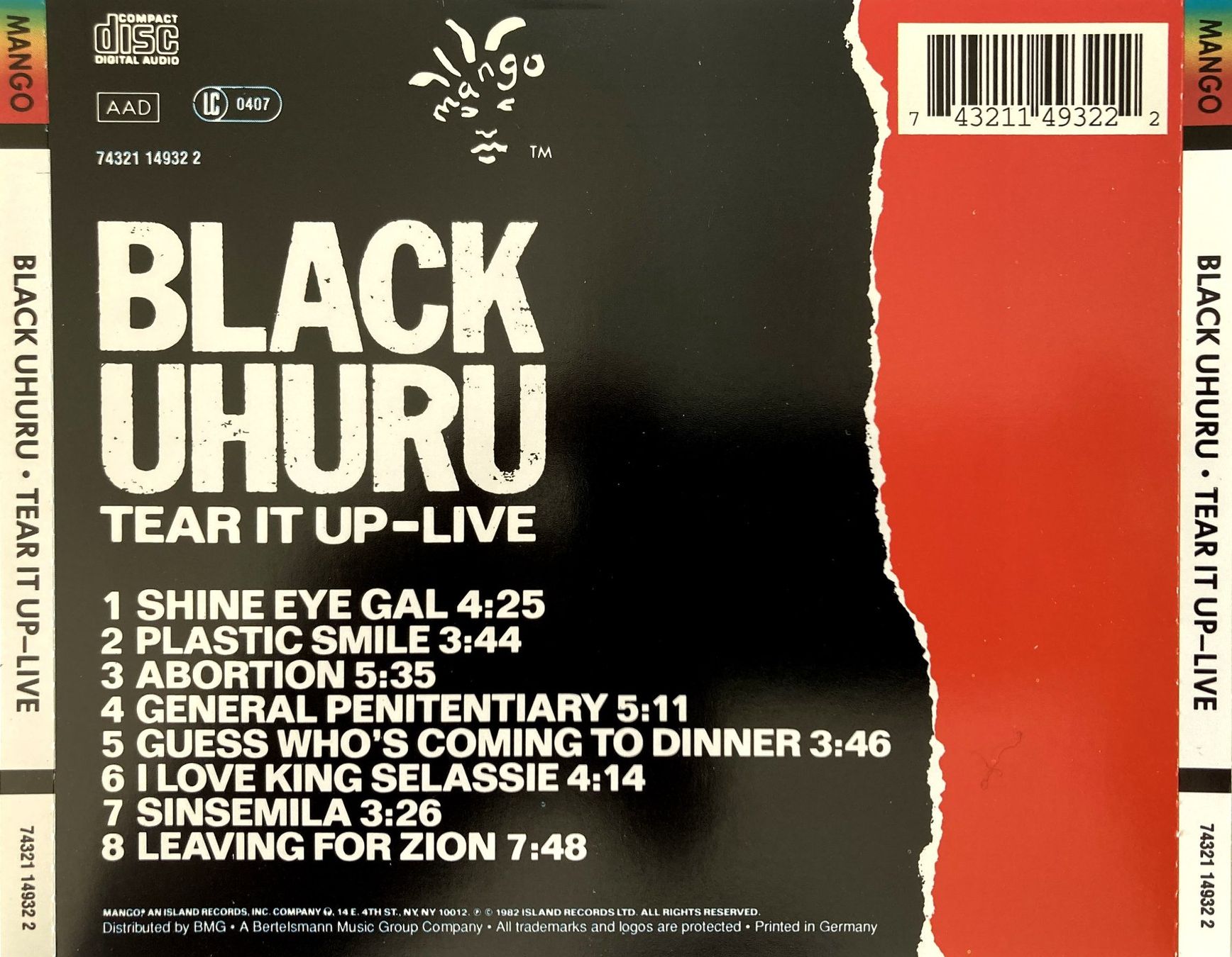 CDs: BLACK UHURU - TEAR IT UP – Gebraucht aus Bottens von hotter-than-hell 1