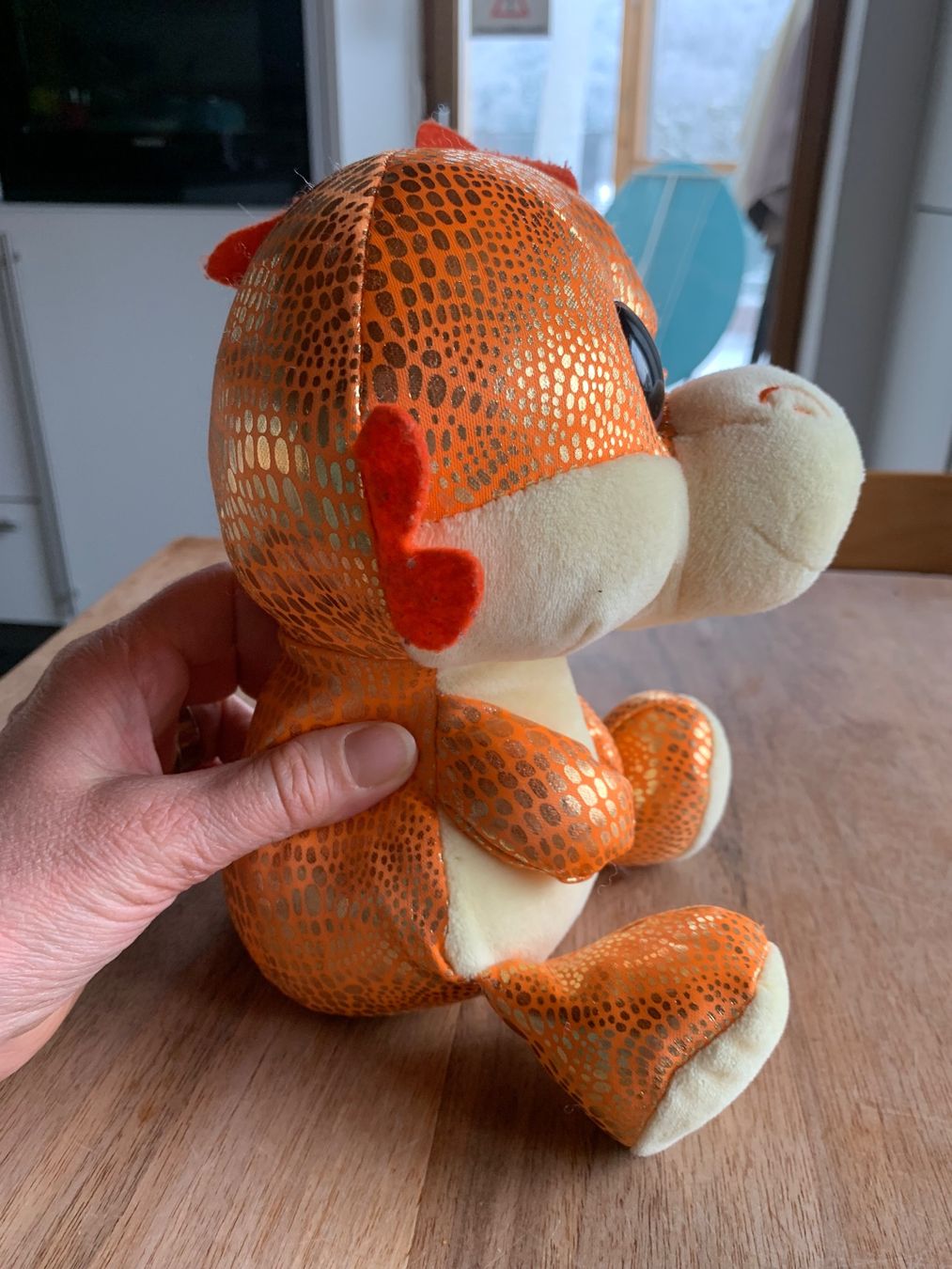 Nici Giocattoli: NICI Drachen orange/gold mit Kulleraugen – Usato da Winterthur venduto da amapola 1