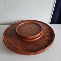 Digsmed Drehtablett aus Holz aus Dänemark, 70er Jahre