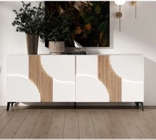 Niedriges Sideboard  buffet weiß und Holz - Marquis