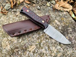 Damast Messer feststehend HANDMADE 21cm ODERMATT No. 79 NEU