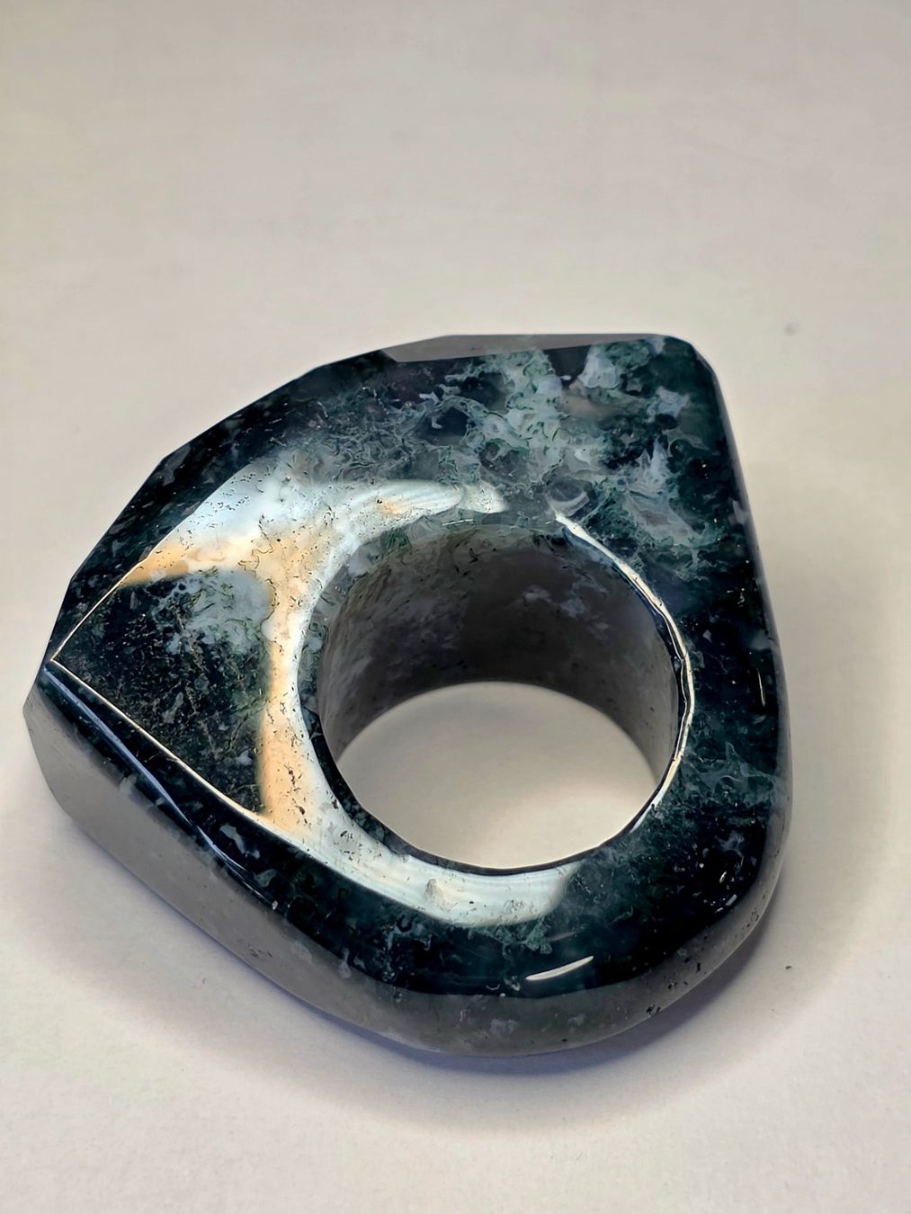 Bagues: Moss Agate Fullstone Fingerring – Neuf (Voir description) à Zürich par benedikt12 5