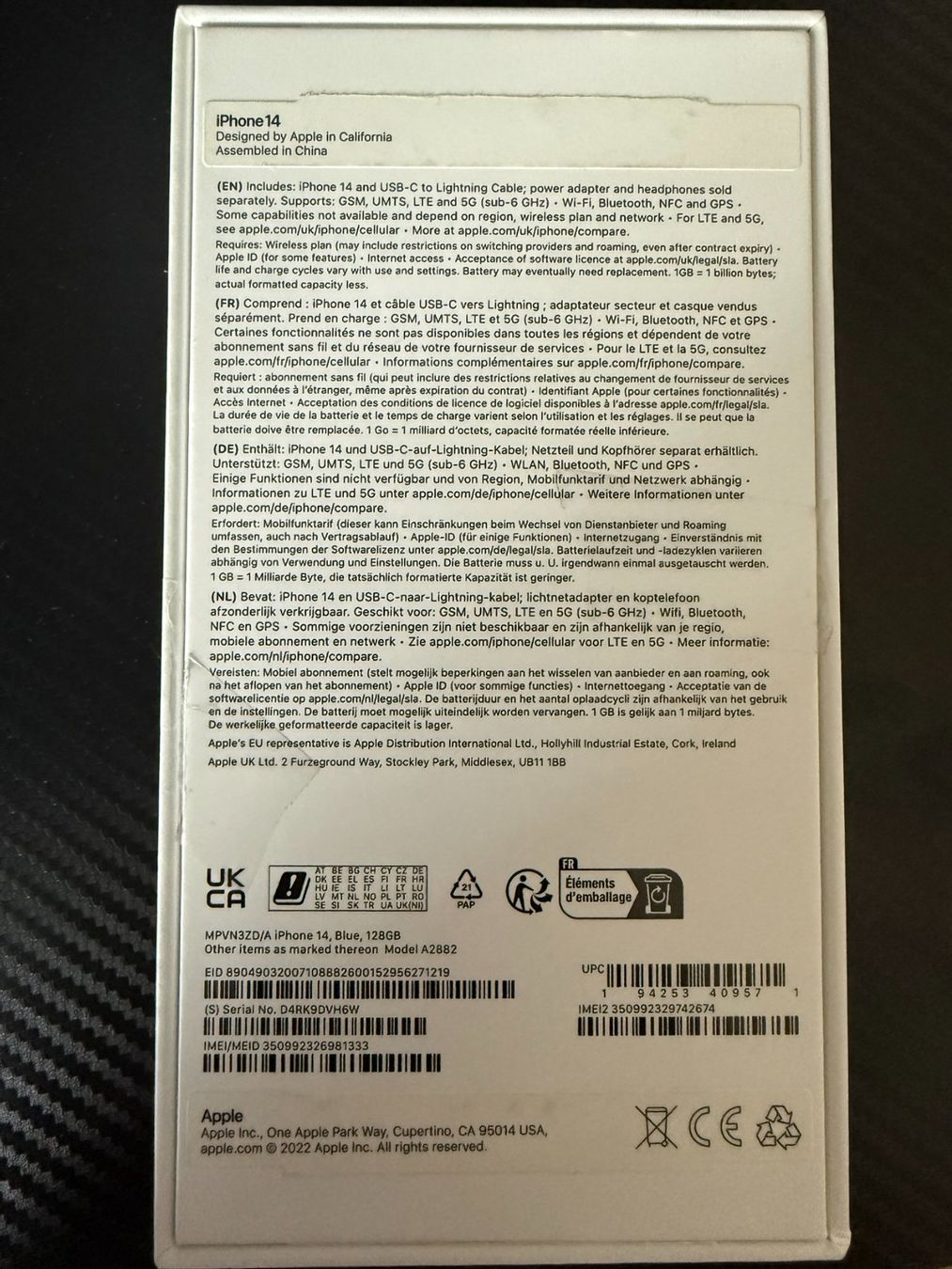 Apple Telefoni cellulari / Smartphones: iPhone 14 128 Go Bleu — batterie neuve 100%, écran neuf – Usato da Sion venduto da sar_t2yc 2