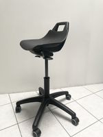 Tabouret ergonomique assis-debout noir réglable en hauteur