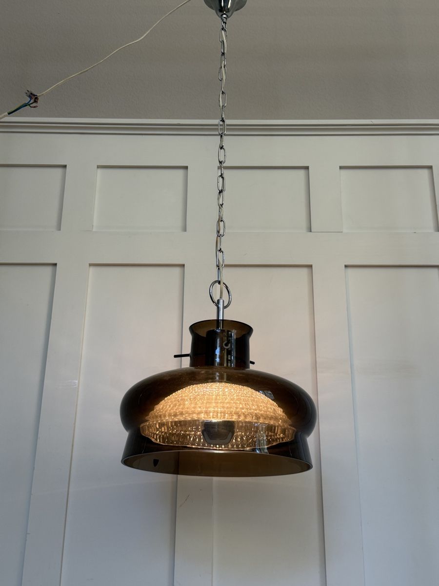Lampadari & plafoniere: Orrefors braune Deckenleuchte aus Schweden – Usato da Zürich venduto da Zurichvintage