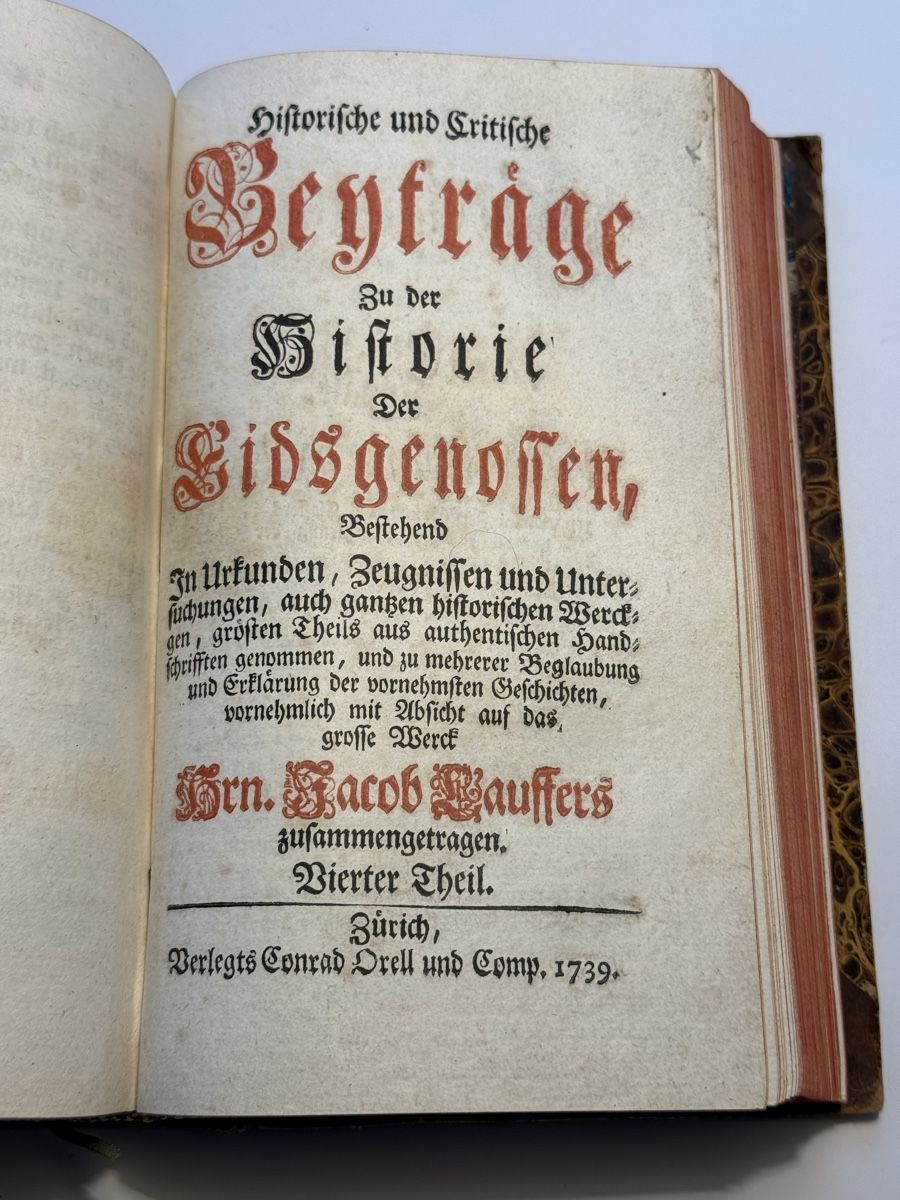Libri: Beyträge zur Historie der Eidgenossen 1739 – Usato da Bern venduto da xberg36 3