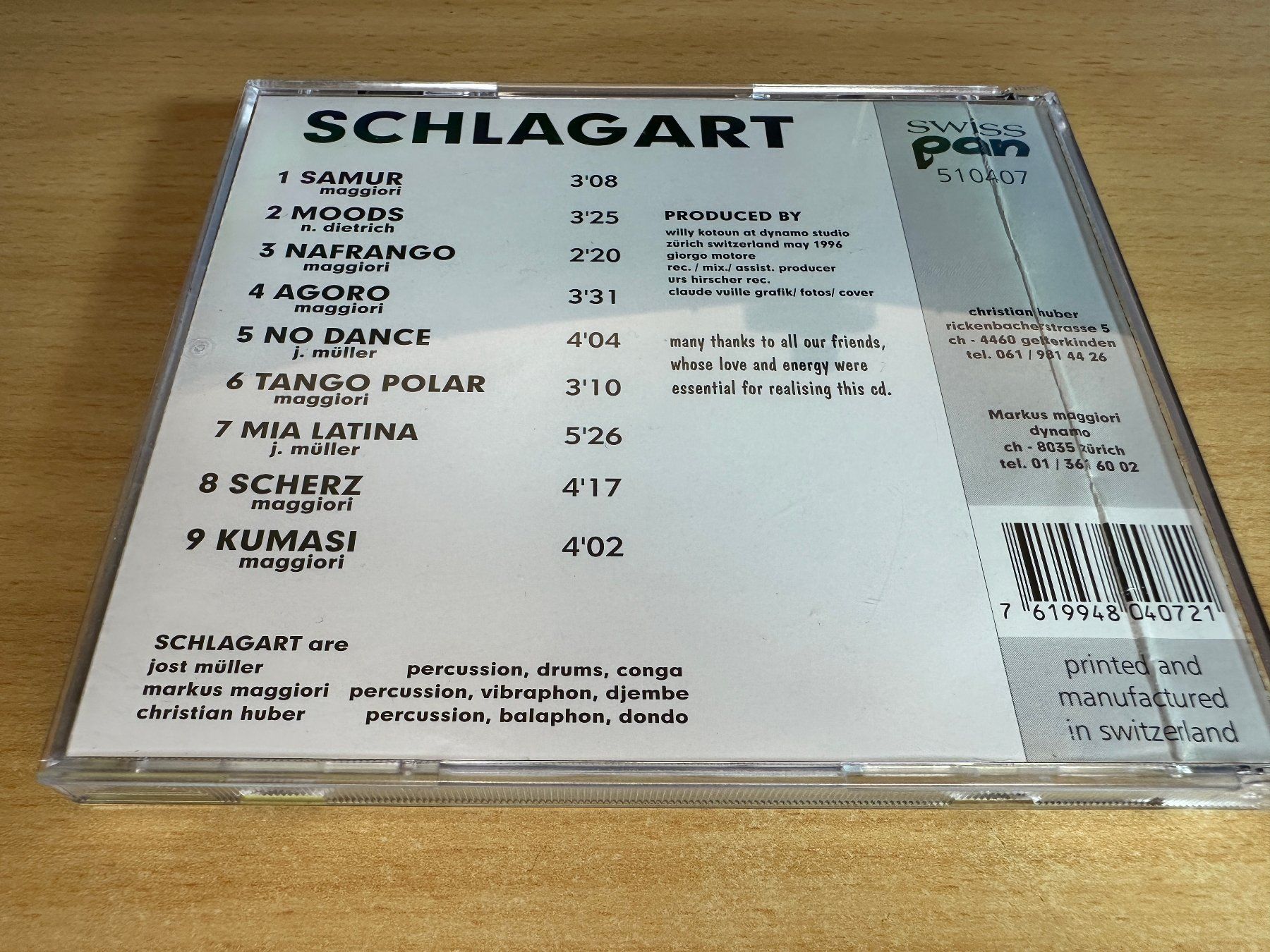 CD: Schlagart – Percussion – Usato da Rikon im Tösstal venduto da Alpenmutz 1
