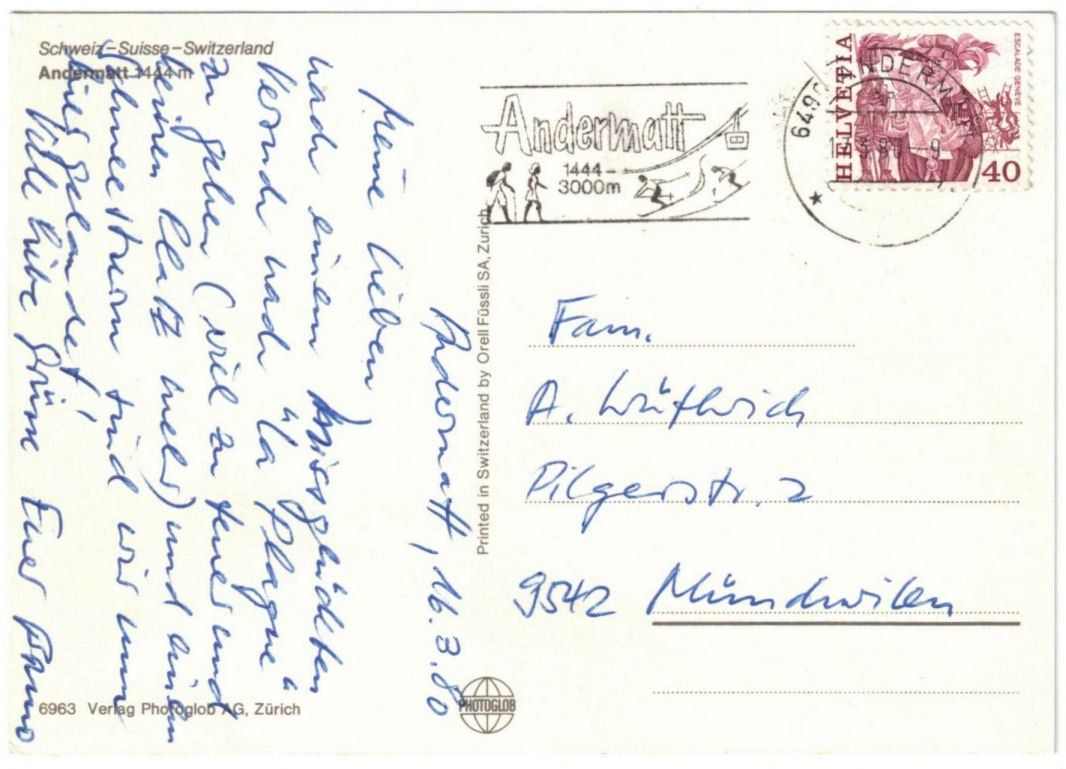 Cartoline postali: Andermatt - 3 Bild AK – Usato da Binningen venduto da Mountainrider 1