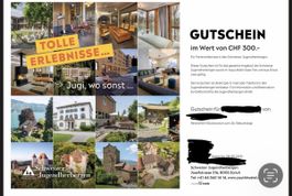 Schweizer Jugendherbergen Gutschein 300.-