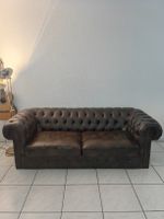 Chesterfield Ledersofa, Kunstleder, 2-Sitzer