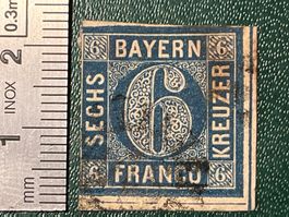 Bayern - 6 Kreuzer blau, ca. 1862