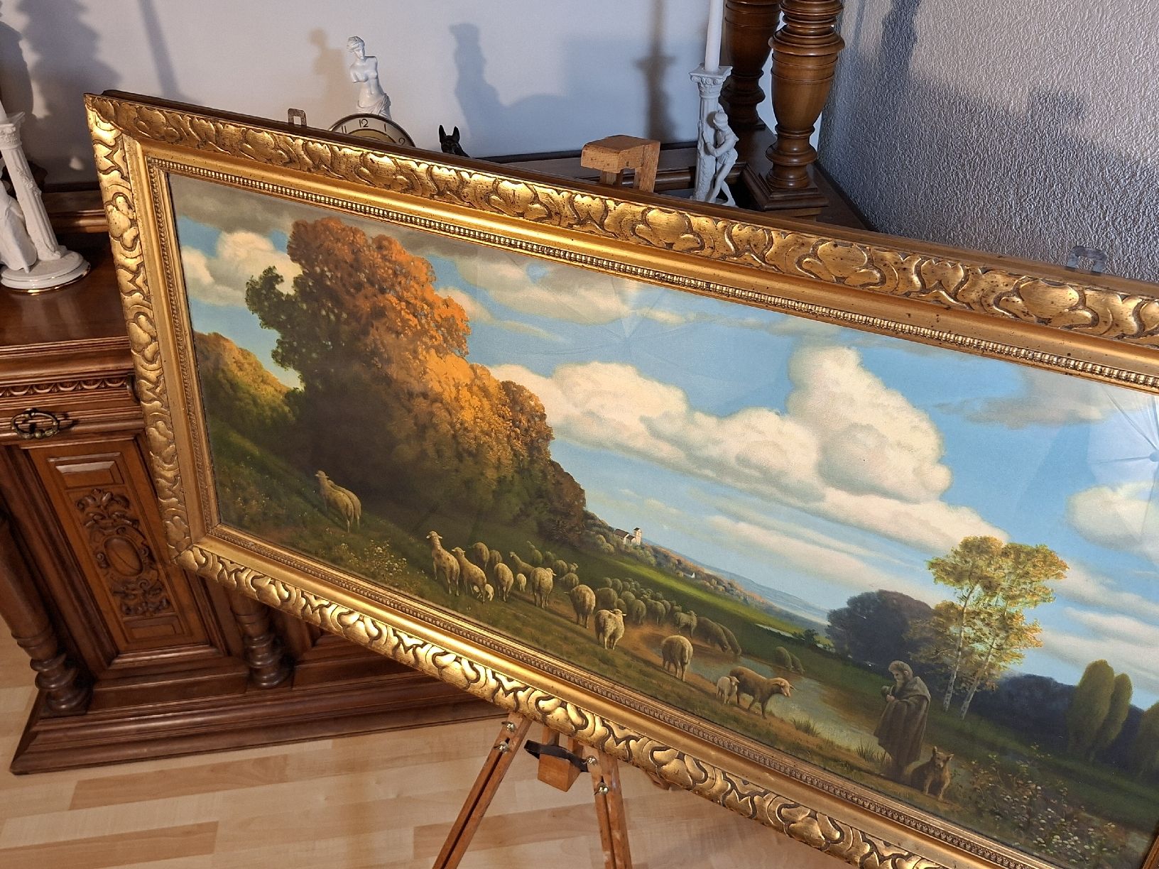 Grafiken & Lithographien:  Hermann Rüdisühli Bild Lithographie Schäfer mit Schafen – Gebraucht aus Steffisburg von ZeitReise_ 1