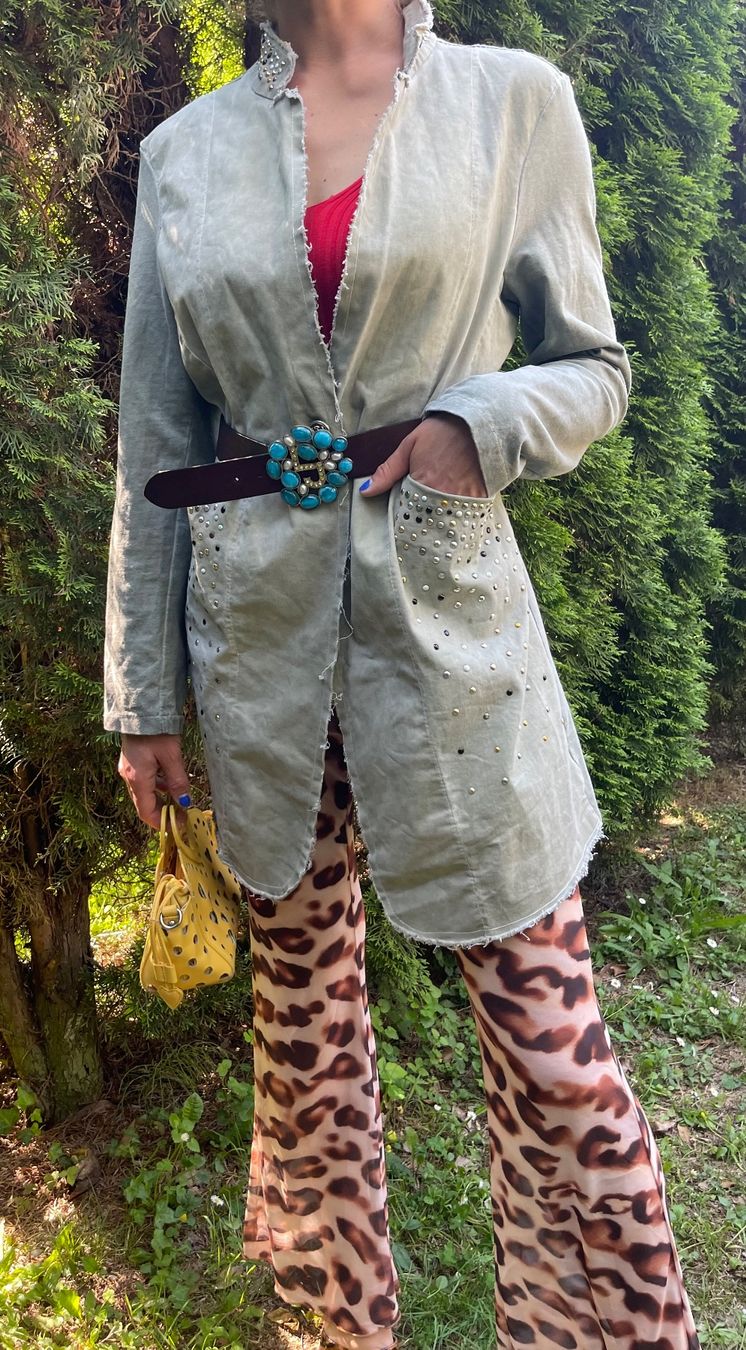 Giacche: Chic Blazer lungo di cotone con strass-tgL – Nuovo (secondo la descrizione) da Gordevio venduto da LanaZimm 4