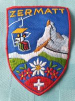 Vintage Badge Wappen ZERMATT Bergbahn ST. GALLER STICKEREI